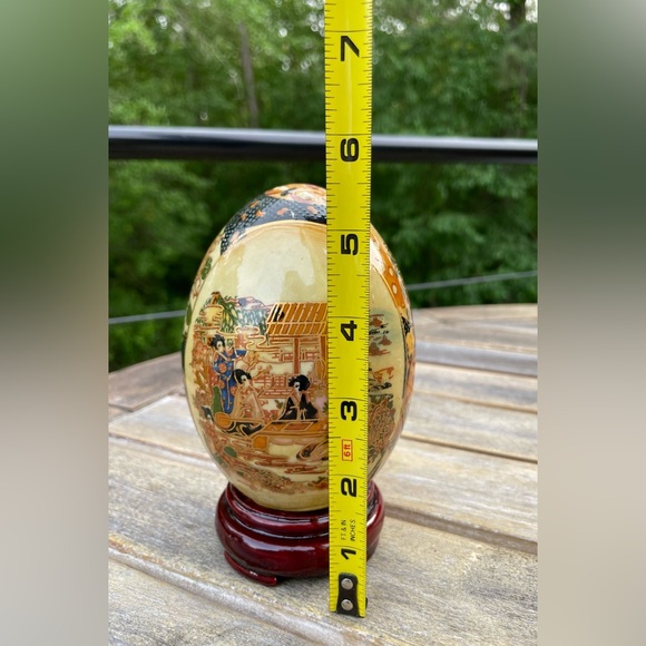 Vintage Satsuma Porcelain Egg Japanese Hand
Painted Gold Gilt Geisha Women - Picture 6 of 6